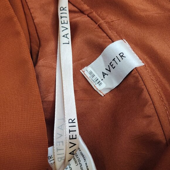 Lavetir Formal Dress Size 8 Long Prom Bridesmaid Burnt Orange Lace Up Tie Waist - Picture 7 of 9